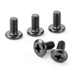 uxcell M4-0.7x8mm Round Head Machine Screws 304 Steel Black Oxide-0