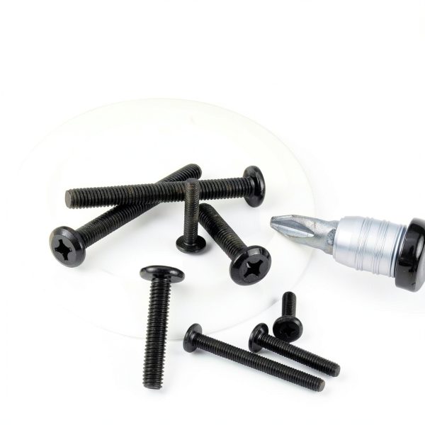 uxcell M4-0.7x8mm Round Head Machine Screws 304 Steel Black Oxide-3