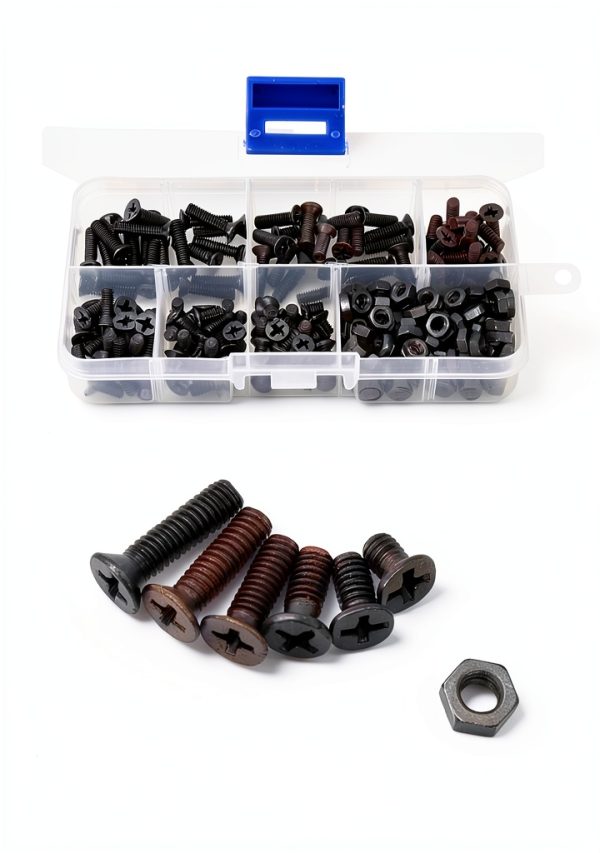 M4 Flat Head Screws & Hex Nuts Kit by binifiMux – 220pcs Assortment-0