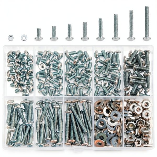 240-Piece #6-32 Phillips Pan Head Machine Screws Nuts Washers Kit, 304-7