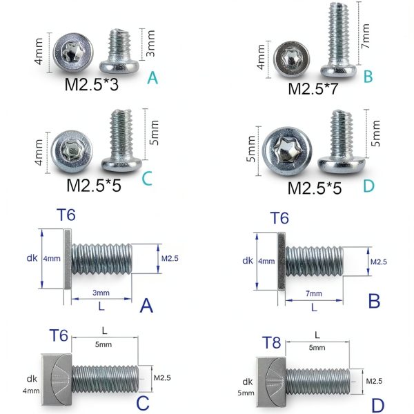 100pcs Pocket blade knife handle screws,Knife Pocket Clip Screw,Tactical Survival Knife Screw,EDC folding knives hilt fasteners,shaft pivot pin rivets,M2.5 Machine Screws,Stainless Steel,4 Type-3