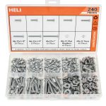 240-Piece #6-32 Phillips Pan Head Machine Screws Nuts Washers Kit, 304-0